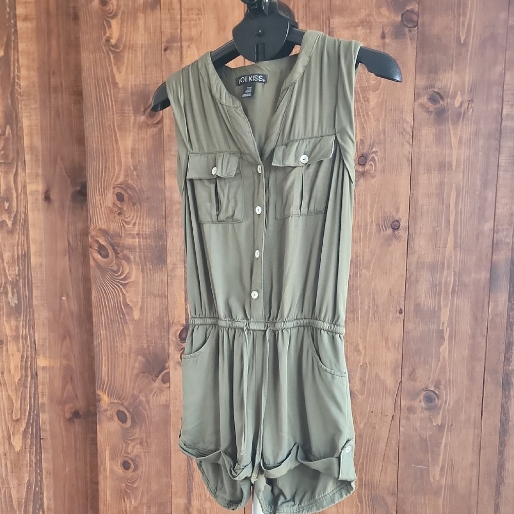 Hot Kiss Olive Shorts Romper